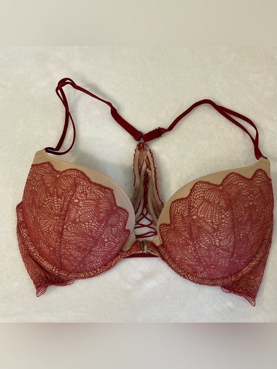 Victoria's Secret Other - Victoria’s Secret Very Sexy Push Up Bra 34D Lace Racerback Front Close Burgundy